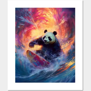 Pro-Surfing Panda: A Vibrant Fantasy Adventure Posters and Art